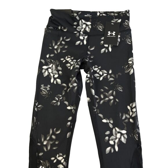 New Under Armour Compression Ankle Leggings Floral Print Athletic Size Small NWT - Picture 3 of 9
